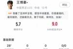 王博豪全场数据：1次成功地面对抗+传球成功率80%，评分5.7分
